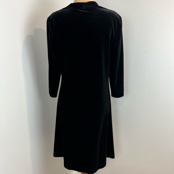 Liz Claiborne 90s Black Velvet Dress - Picture 3 of 13